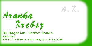 aranka krebsz business card